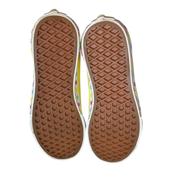 VANS Old Skool Rainbow Lace Yellow/white - Multi Color Checkerboard Kids 3 - Picture 12 of 14